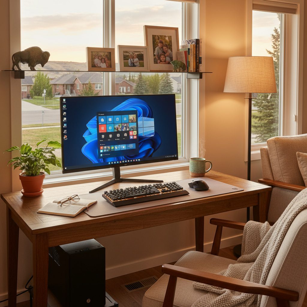 Modern computer setup showing upgraded hardware for Lethbridge businesses and home users in 2025